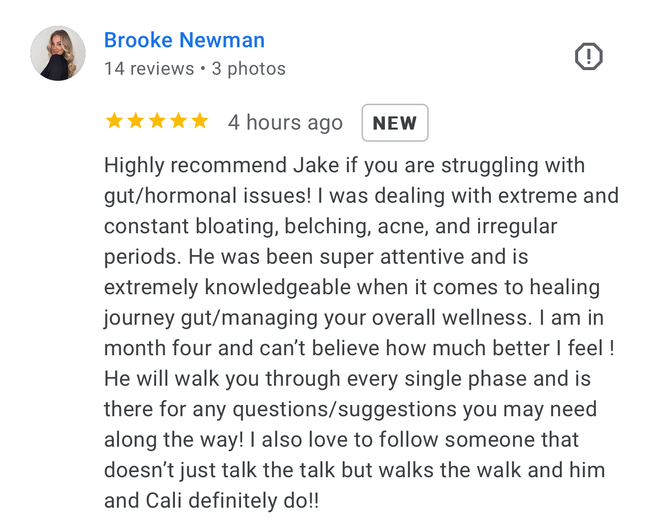 Brooke Newman 5-star Google review screenshot